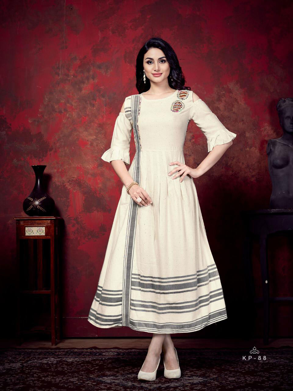 Milky Koi Krisha Cotton Rayon Anarkali Kurti Catalog Milky Koi Krisha Cotton Rayon Anarkali Kurti Catalog